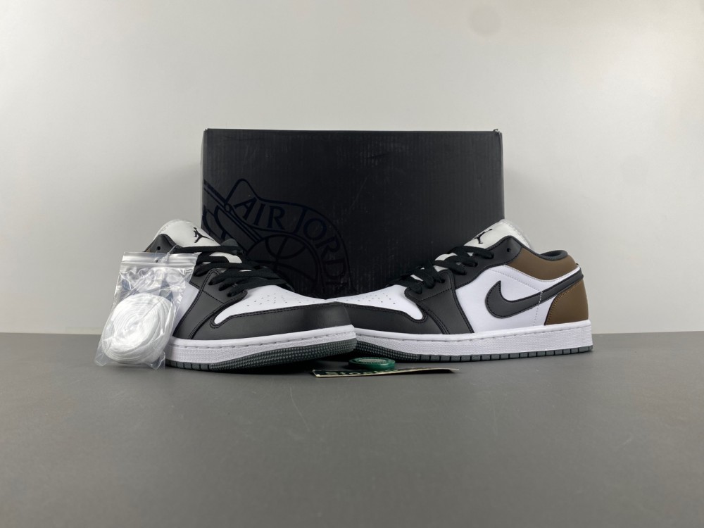 Air Jordan 1 Low White/Black/Brown/Mocha.